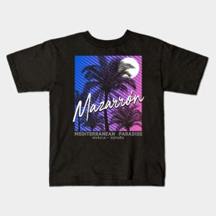 Retro Mazarron Palm Trees Poster V01 Kids T-Shirt